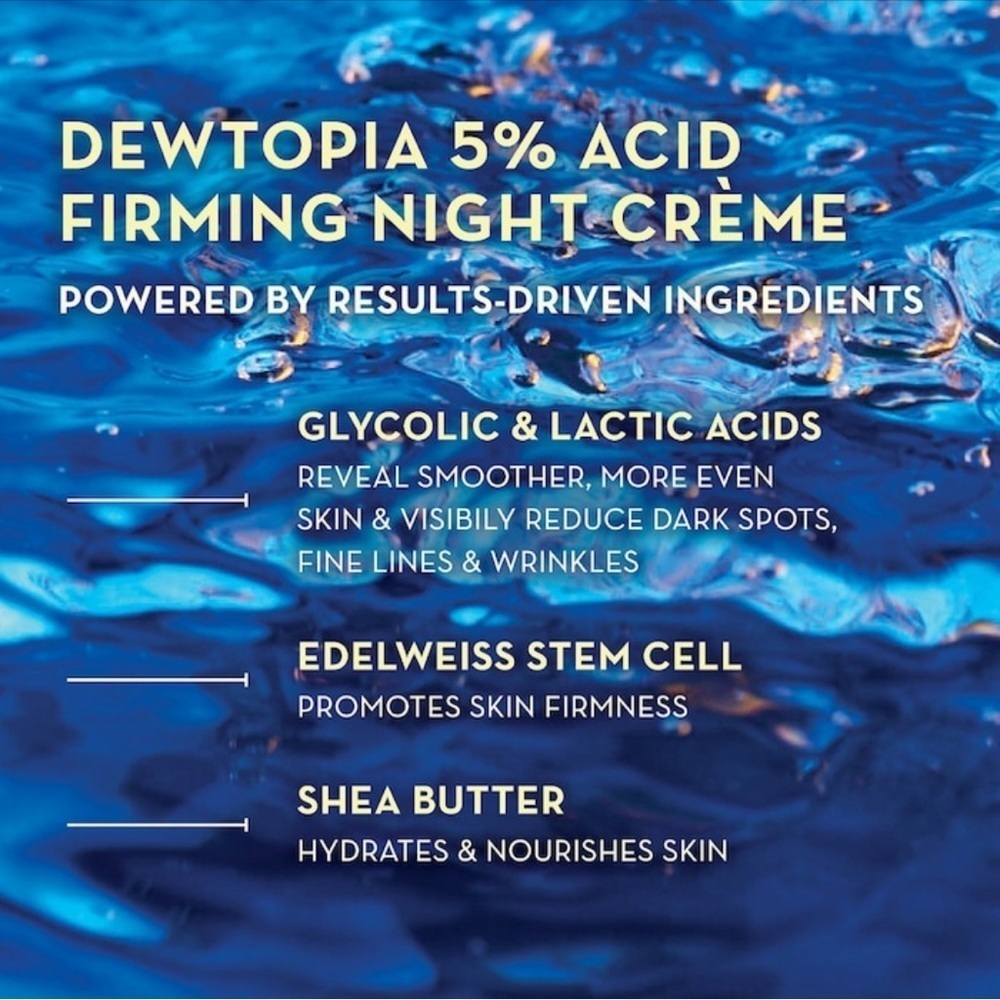 Ole Henriksen Dewtopia 5% Acid AHA Firming Night Cream Creme | NEW - Picture 4 of 13